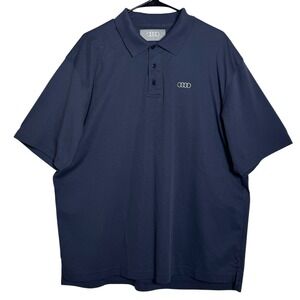 Authentic Audi Polo Shirt Mens Size 2X Navy Blue Short Sleeve Logo NEW